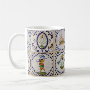 Vintage Nederlandse Delfts aardewerk 17e-eeuwse po Koffiemok