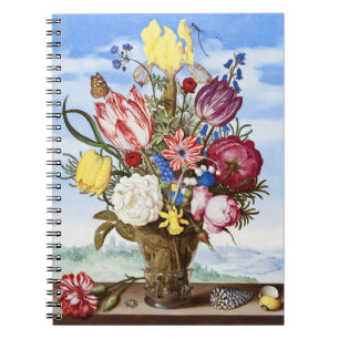 Vintage Nederlandse Gouden Eeuw Bloemstuk Stilleve Notitieboek