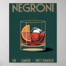 Vintage Negroni-cocktailprint voor thuisbarposter Poster