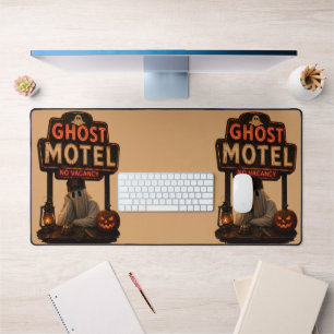 Vintage Neon Geesten Motel Halloween Griezelen Bureaumat