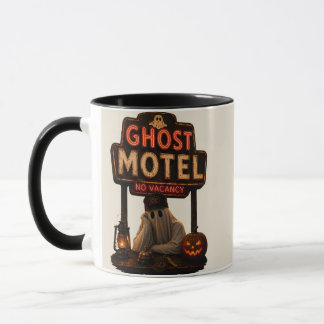 Vintage Neon Geesten Motel Halloween Griezelen Mok
