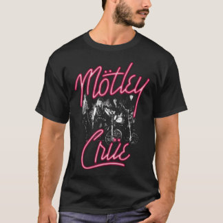 Vintage Neon Glam Metal Motorfiets Grafische T-shi T-shirt