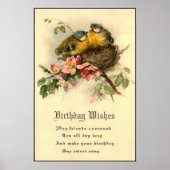 Vintage Nesting Kuikens 1917 Verjaardag Poster (Voorkant)