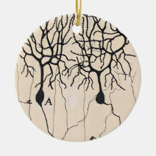 Vintage Neuron Tekening door Santiago Ramón y Caj Keramisch Ornament