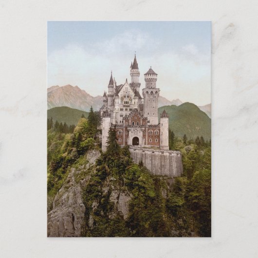 Vintage Neuschwanstein Bayern Briefkaart (Voorkant)