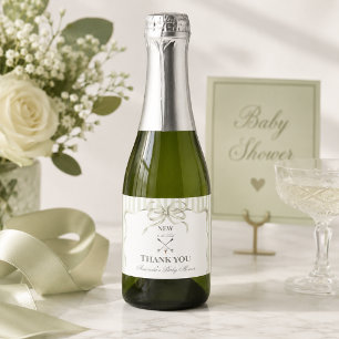 Vintage Neutraal Nieuw in de Club Golf Baby Shower Sparkling Wijnetiket