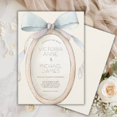 Vintage Neutral Ribbons Wedding Invitation Kaart