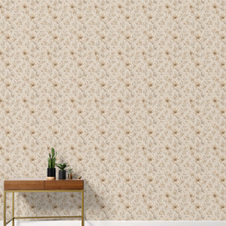 Vintage Neutrale Bloemige Delicate Cottagecore Behang