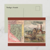 Vintage Nevada Map Briefkaart (Voorkant / Achterkant)