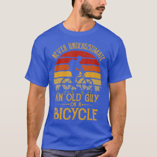 Vintage Never Underestimate An Old Guy On A Bicycl T-shirt
