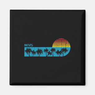 Vintage Nevis Strand Palmbomen Retro 70s Jongens M Magneet