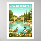 Vintage New Braunfels Texas Poster (Voorkant)