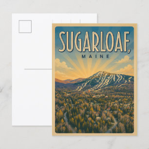 Vintage New England-ski resort Sugarloaf maine Briefkaart