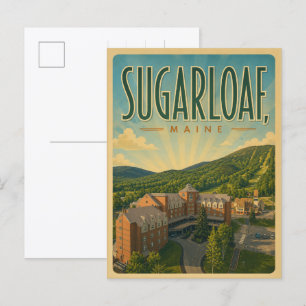 Vintage New England-ski resort Sugarloaf maine Briefkaart