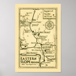 Vintage New Hampshire Skikaart Print