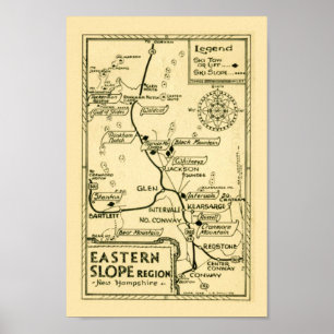 Vintage New Hampshire Skikaart Print