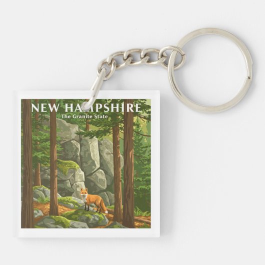 Vintage New Hampshire Sleutelhanger (Achterkant)