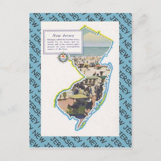 Vintage New Jersey Briefkaart (Voorkant)