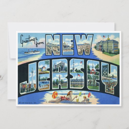 Vintage New Jersey Kaart (Voorkant)