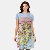 Vintage New Jersey kaart schort (Gedragen)