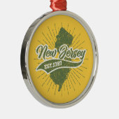 Vintage New Jersey Metalen Ornament (Rechts)