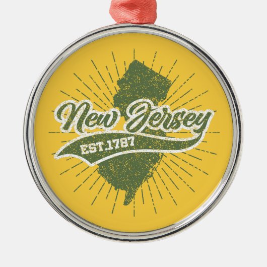 Vintage New Jersey Metalen Ornament (Voorkant)