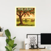 Vintage New Jersey Poster (Thuiskantoor)