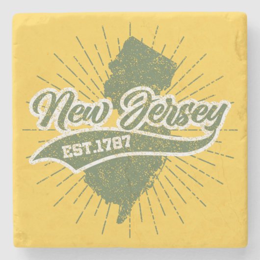 Vintage New Jersey Stenen Onderzetter (Voorkant)