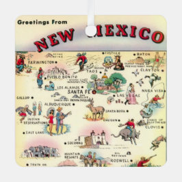 Vintage New Mexico Kaart Ornament