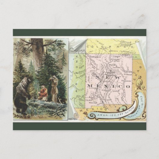 Vintage New Mexico Map Briefkaart (Voorkant)