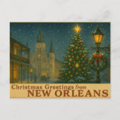 Vintage New Orleans Christmas Postcard Briefkaart (Voorkant)