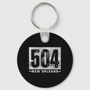 Vintage New Orleans City 504 Netnummer Skyline Sleutelhanger