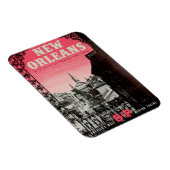 Vintage New Orleans Flexible Photo Magnet Magneet (Rechterzijde)