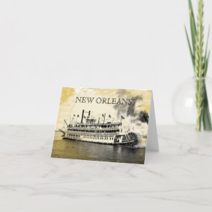 Vintage New Orleans Stern Wheeler Notitiekaart