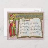 Vintage New Year's Resolution Jester Briefkaart (Voorkant / Achterkant)