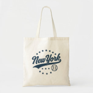 Vintage New York Baseball Script Logo – Retro Tote Bag