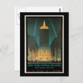 vintage "New York Central Building" Briefkaart (Voorkant / Achterkant)