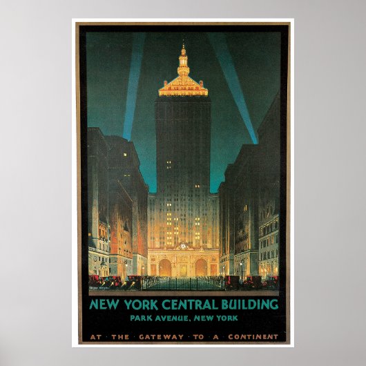 vintage "New York Central Building" Poster (Voorkant)