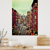 Vintage New York Chinatown Poster (Keuken)