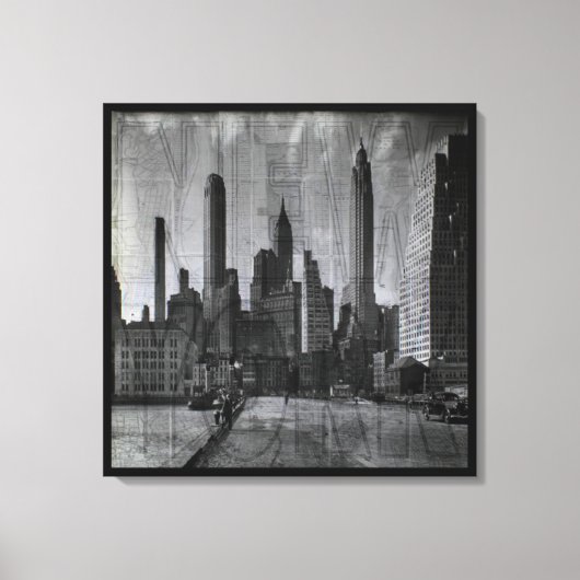 Vintage New York City Canvas Afdruk (Voorkant)