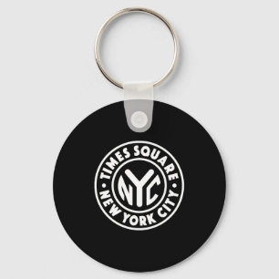 Vintage New York City Circle Times Square Wit Sleutelhanger