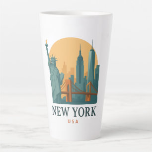 Vintage New York City Latte Mok – Minimalistische