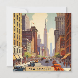 Vintage New York City Manhattan Straatscène Retro