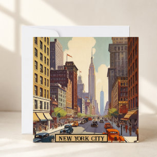 Vintage New York City Manhattan Straatscène Retro