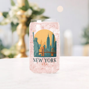 Vintage New York City – Minimalistisch Reis Blikvorm Glas