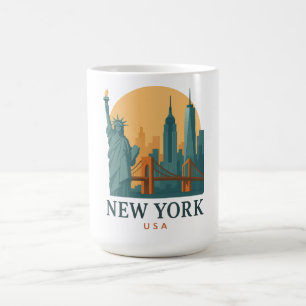 Vintage New York City – Minimalistisch Reis Koffiemok