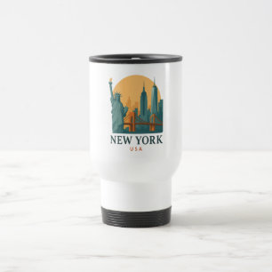 Vintage New York City – Minimalistisch Reisebekert Reisbeker