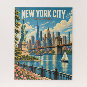 Vintage New York City Silhouette Standbeeld van de Legpuzzel