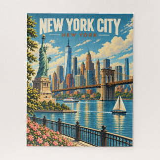 Vintage New York City Silhouette Standbeeld van de Legpuzzel