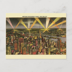 Vintage New York City Skyscrapers Briefkaart